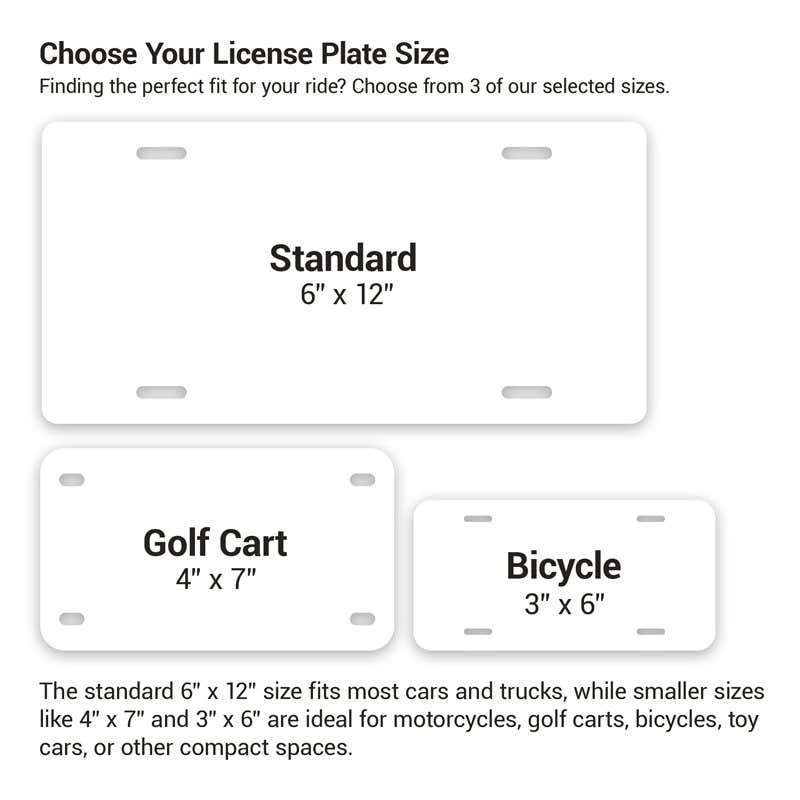 The Size Comparisons of a Standard License Plate to the 4x7 and 3x6 