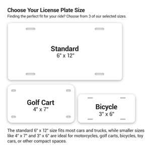 The Size Comparisons of a Standard License Plate to the 4x7 and 3x6 