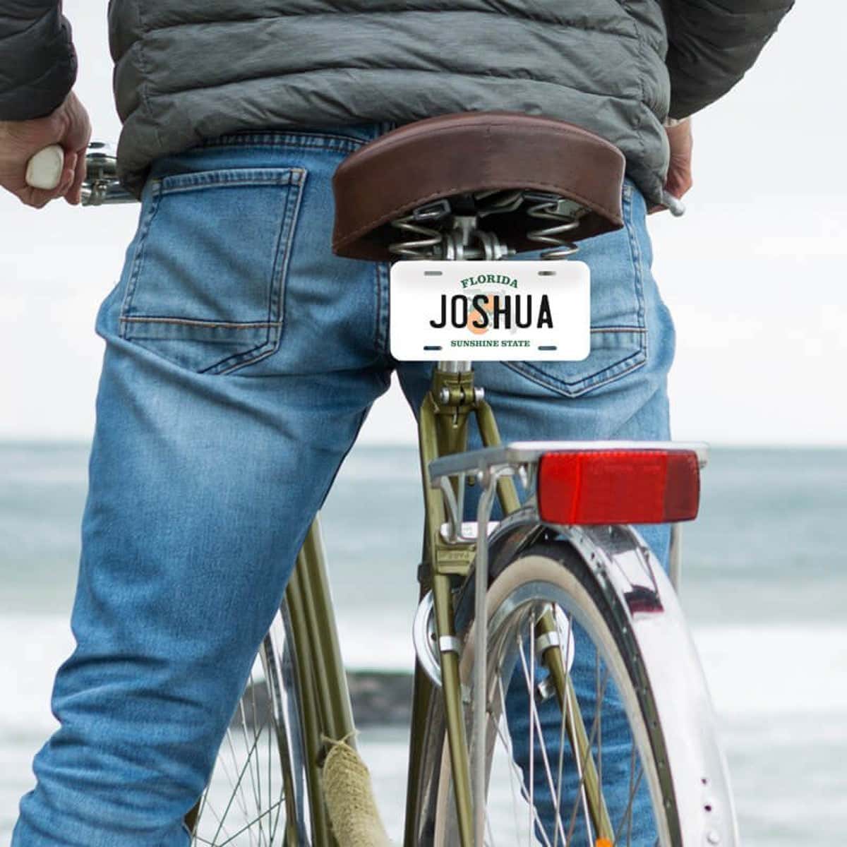 Bicycle License Plate with a Name and Florida License Plate Design