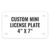 Mini License Plate for Golf Carts 4x7