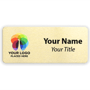 Custom Brushed 1.5" x 3.5" Gold Name Tag