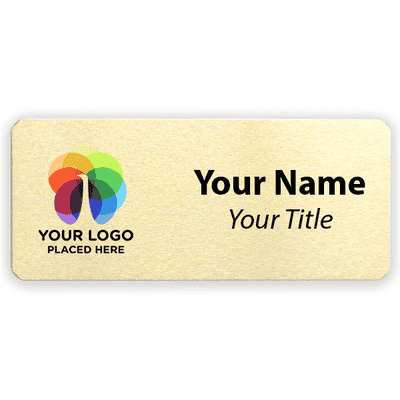 Custom Brushed Gold Name Tag - 1.5 x 3.5