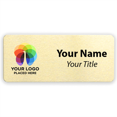 Custom Brushed Gold Name Tag - 1.5 x 3.5