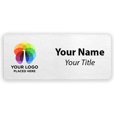 Custom Brushed Aluminum Name Tag - 1.5 x 3.5