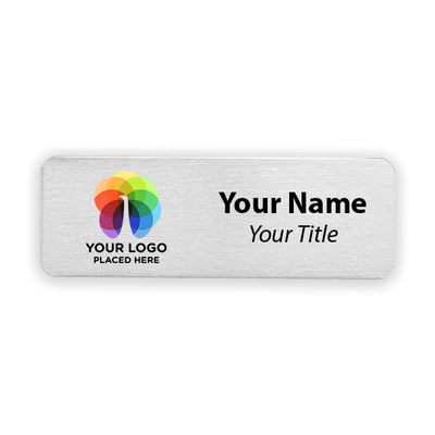 Custom Brushed Aluminum Name Tags - 1 x 3