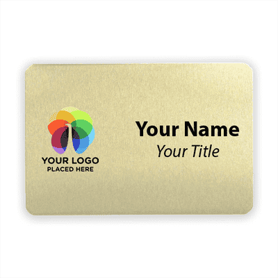 Custom Brushed Gold Name Tag - 2 x 3