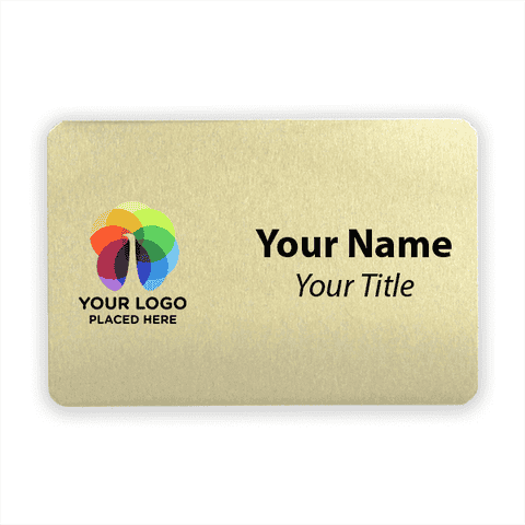 Custom Brushed 2" x 3" Gold Name Tag