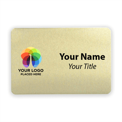 Custom Brushed Gold Name Tag - 2 x 3