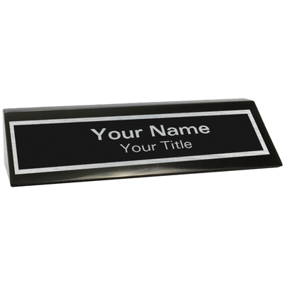 Custom Glossy Black Desk Wedge | 2" x 8" - alternate view