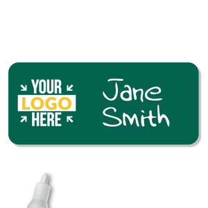 Customized 1.5 x 3.5 Chalkboard Reusable Name Tag - Example