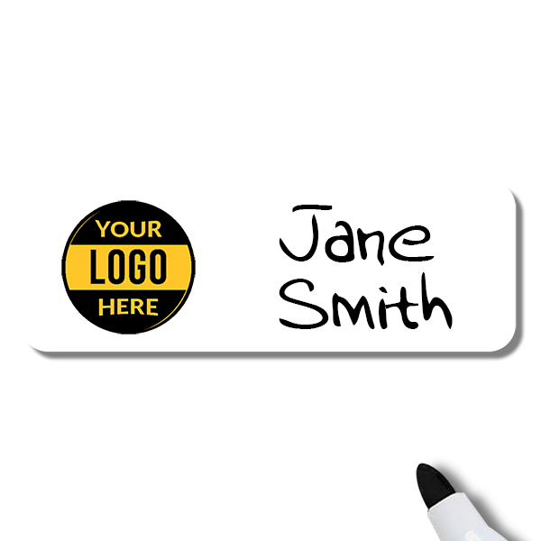 Customized 1 x 3 Dry Erase Reusable Name Tag - Example