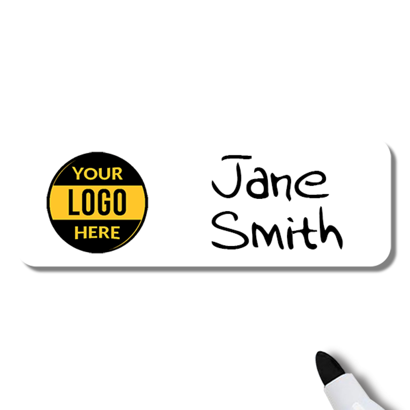 Customized 1 x 3 Dry Erase Reusable Name Tag - Example