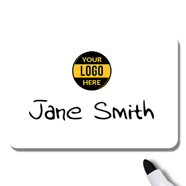 Customized 2 x 3 Dry Erase Reusable Name Tag - Example