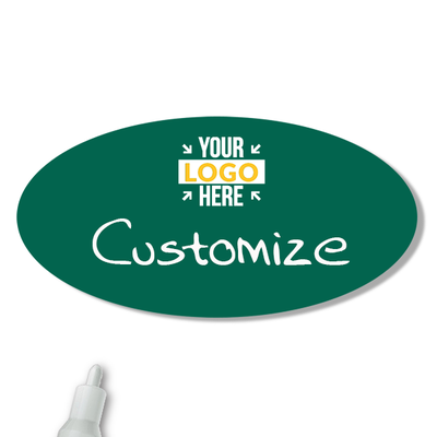 Customized Oval 1.5 x 3 Chalkboard Reusable Name Tag - alternate view