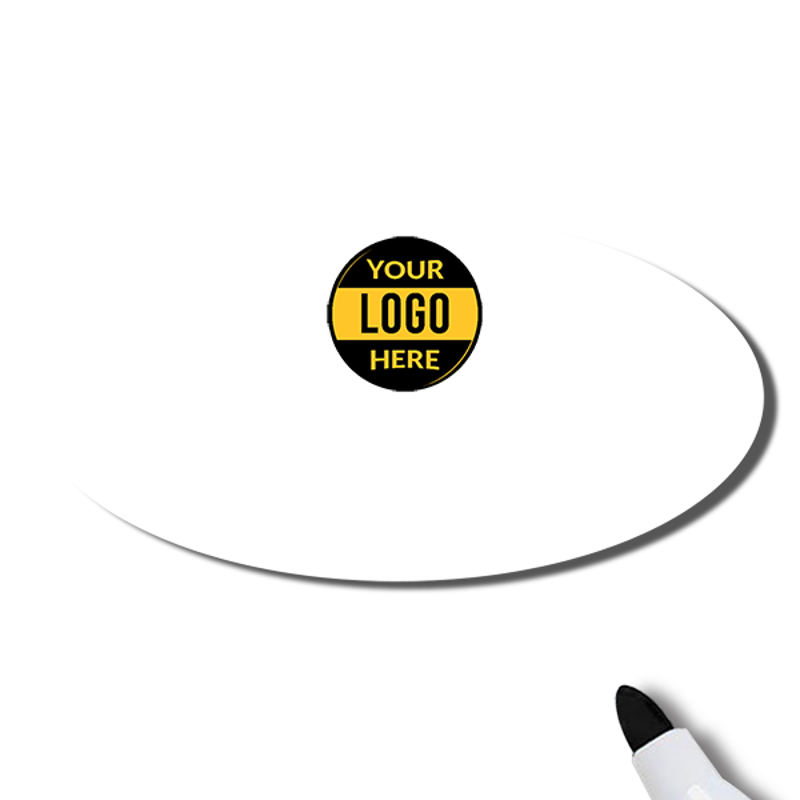 Customized Oval 1.5 x 3 Dry Erase Reusable Name Tag - Blank