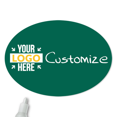 Customized Oval 1.75 x 2.5 Chalkboard Reusable Name Tag - alternate view
