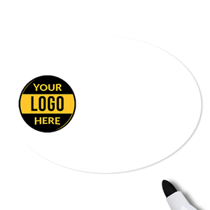 Customized Oval 1.75 x 2.5 Dry Erase Reusable Name Tag - Blank