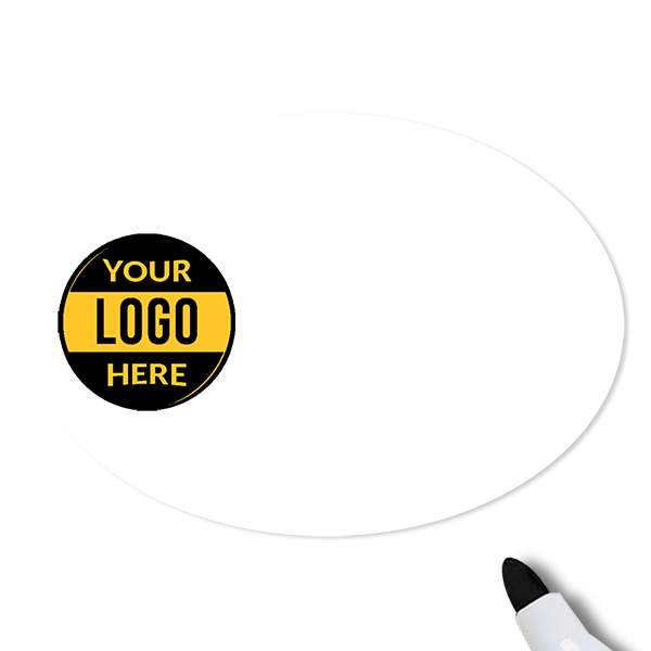 Customized Oval 1.75 x 2.5 Dry Erase Reusable Name Tag - Blank