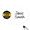 Customized Oval 1.75 x 2.5 Dry Erase Reusable Name Tag - Example