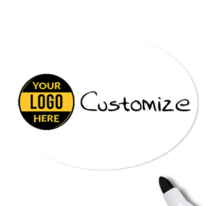 Customized Oval 1.75 x 2.5 Dry Erase Reusable Name Tag