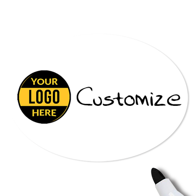Customized Oval 1.75 x 2.5 Dry Erase Reusable Name Tag - alternate view