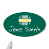 Customized Oval 1.75 x 3 Chalkboard Reusable Name Tag - Example
