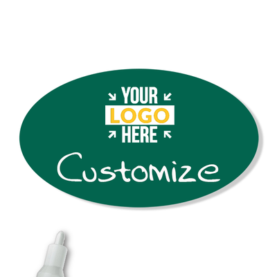 Customized Oval 1.75 x 3 Chalkboard Reusable Name Tag - alternate view