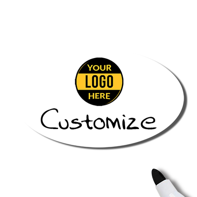 Customized Oval 1.75 x 3 Dry Erase Reusable Name Tag - alternate view