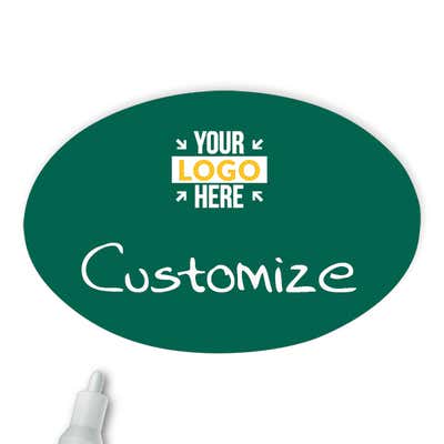 Customized Oval 2 x 3 Chalkboard Reusable Name Tag - alternate view