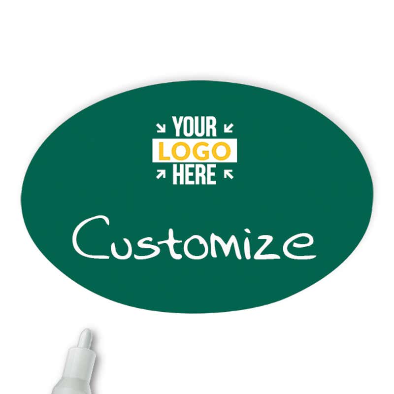 Customized Oval 2 x 3 Chalkboard Reusable Name Tag