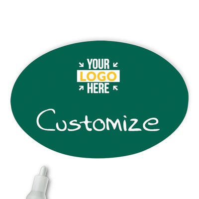 Customized Oval 2 x 3 Chalkboard Reusable Name Tag - alternate view