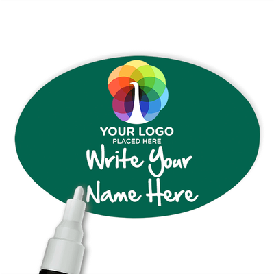 Customized Oval 2 x 3 Chalkboard Reusable Name Tag