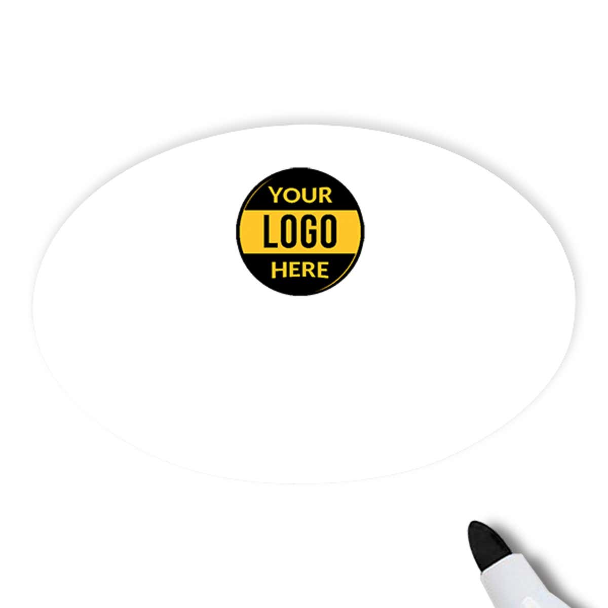 Customized Oval 2 x 3 Dry Erase Reusable Name Tag - Blank