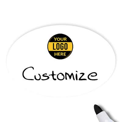 Customized Oval 2 x 3 Dry Erase Reusable Name Tag - alternate view