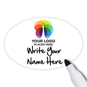 Customized Oval 2 x 3 Dry Erase Reusable Name Tag
