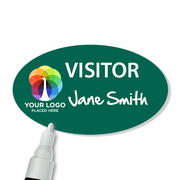Visitor Chalkboard Reusable Oval Name Tag