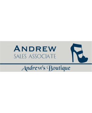 Shoe Store 3 Line Rectangle Name Badge
