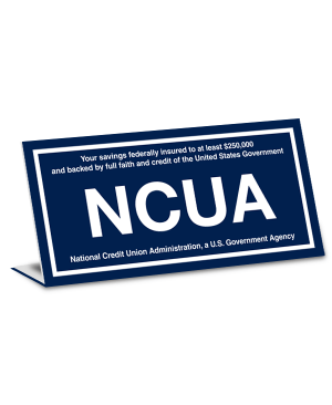 NCUA Engraved Plastic Bent Sign | 4