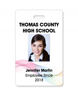 Abstract Rainbow Photo ID School Badge