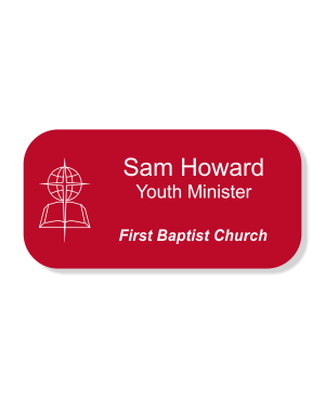 Baptist Engraved Name Tag - Large Rectangle