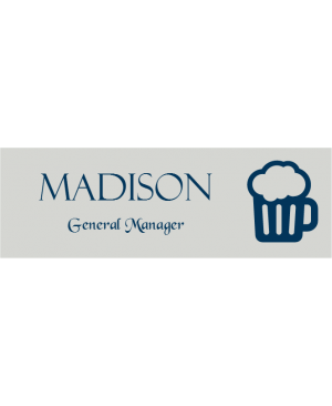Beer Mug Rectangle Bar & Wine Name Tag