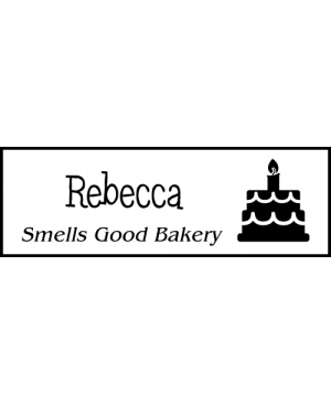 Bakery Birthday Cake 2 Line Name Badge