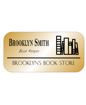Book Shop 3 Line Rounded Rectangle Name Badge