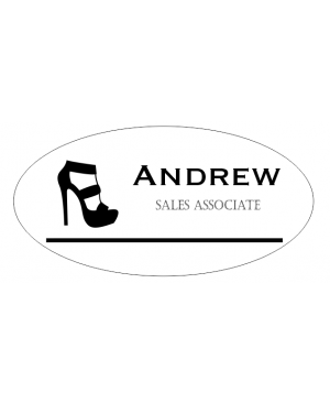 Shoe Store 2 Line Oval Name Badge