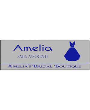Bridal Shop 2 Line Rectangle Name Badge
