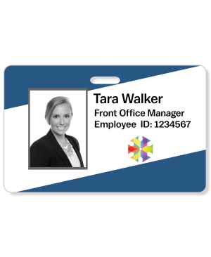 Diagonal Photo ID School Badge