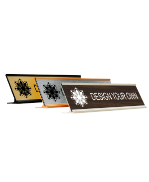Engraved Desk Name Plate w/ Alum Holder | 2