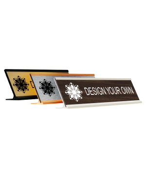 Engraved Desk Name Plate w/ Alum Holder | 2