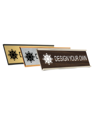 Engraved Wall Name Plate w/ Alum Holder | 2