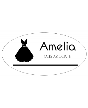 Bridal Shop 2 Line Oval Name Badge